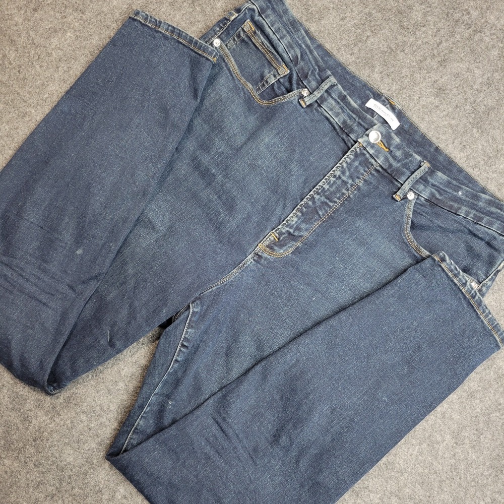 Good American Jeans Womens 18 Blue Denim Boho Good Waist Straight Leg Streetwear